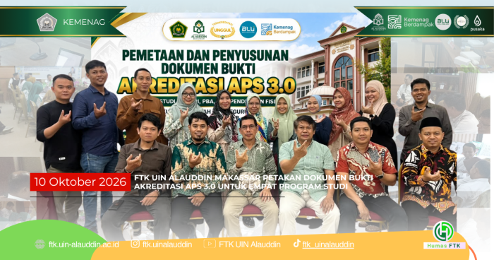 FTK UIN ALAUDDIN MAKASSAR PETAKAN DOKUMEN BUKTI AKREDITASI APS 3.0 UNTUK EMPAT PROGRAM STUDI