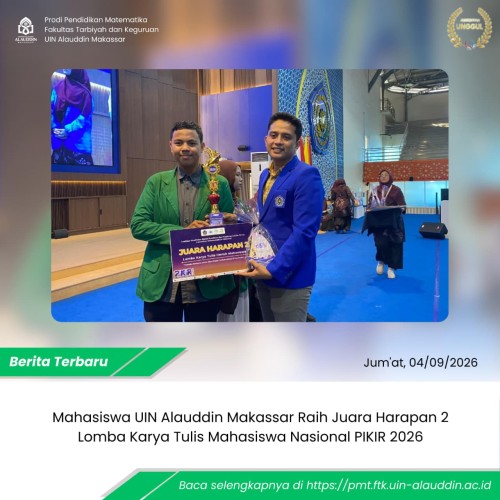 Mahasiswa UIN Alauddin Makassar Raih Juara Harapan 2 Lomba Karya Tulis Mahasiswa Nasional PIKIR 2026