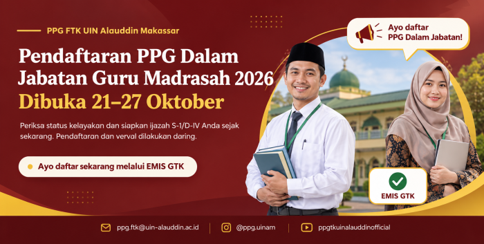 Pendaftaran PPG Dalam Jabatan Guru Madrasah 2026 Dibuka 21 sampai 27 Oktober, Ini yang Perlu Disiapkan
